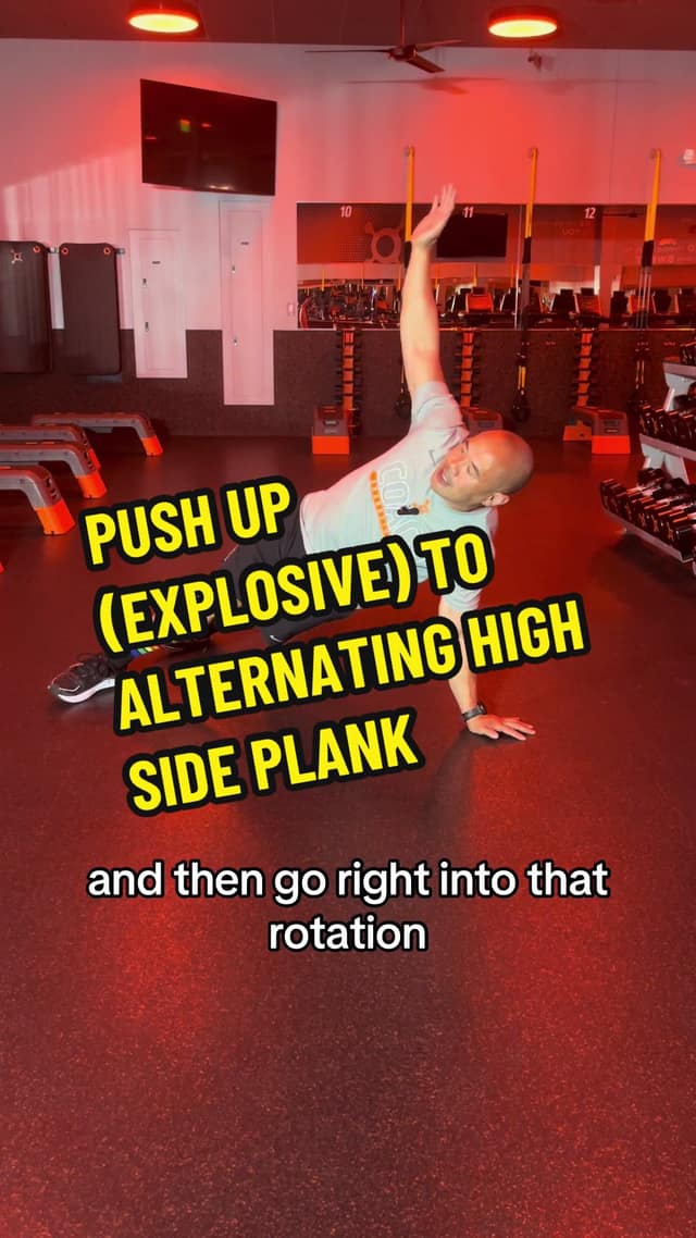 Push Up (Explosive) to Alternating High Side Plank TikTok preview