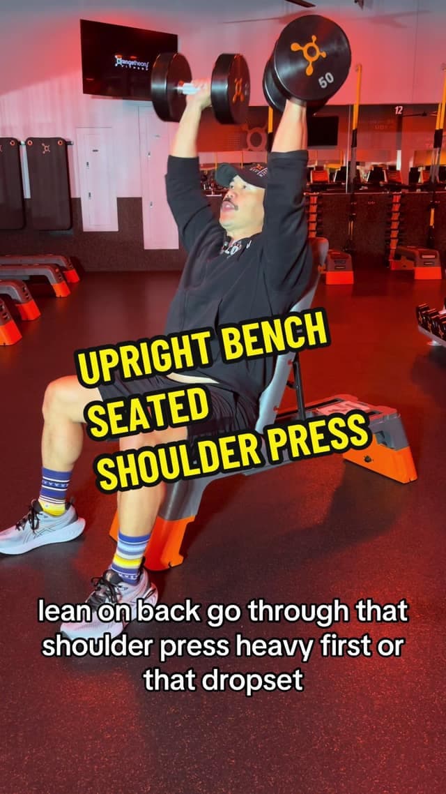 Upright Bench Seated Shoulder Press TikTok preview