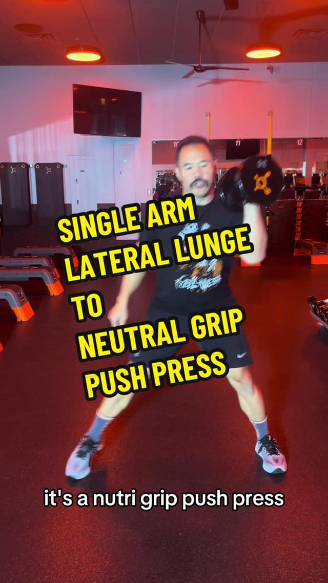 Single-Arm Lateral Lunge to Neutral-Grip Push Press TikTok preview