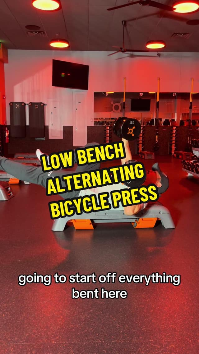 Low Bench Alternating Contralateral Bicycle Press TikTok preview