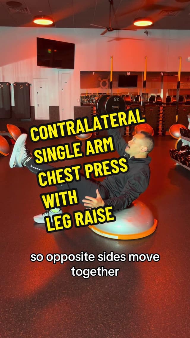 BOSU Contralateral Chest Press with Leg Raise TikTok preview
