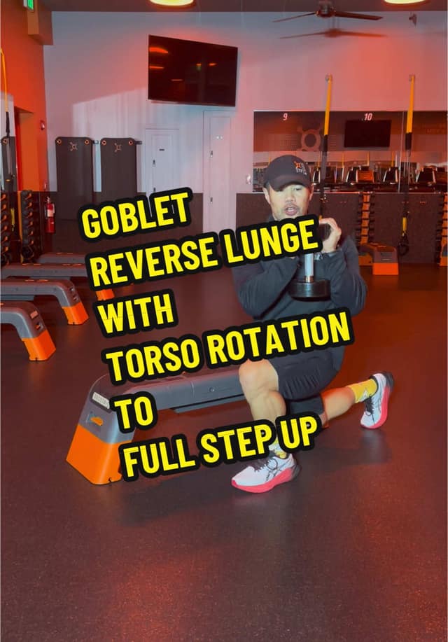 Goblet Reverse Lunge Rotation to Step-Up TikTok preview