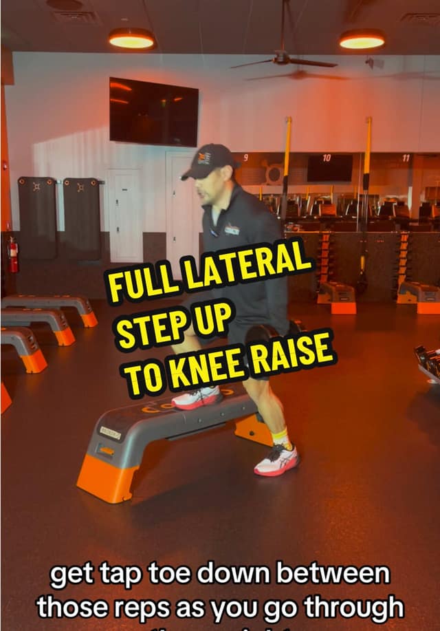 Full Lateral Step Up to Knee Raise TikTok preview
