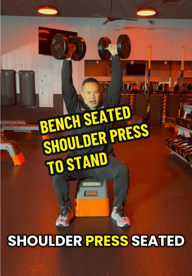Bench Seated Shoulder Press to Stand TikTok preview