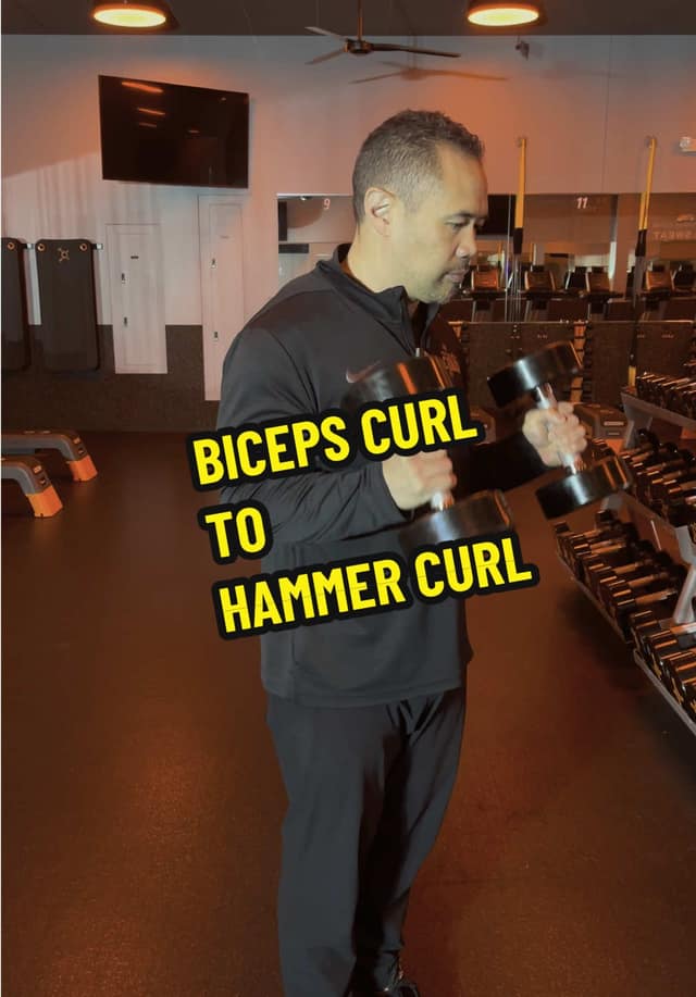 Biceps Curl to Hammer Curl TikTok preview