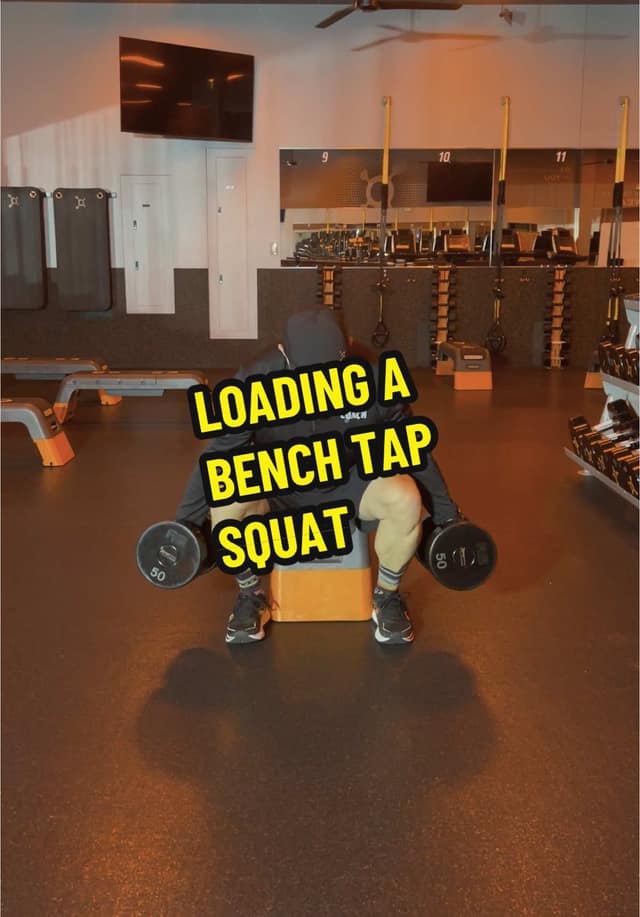Loading a Bench Tap Squat TikTok preview