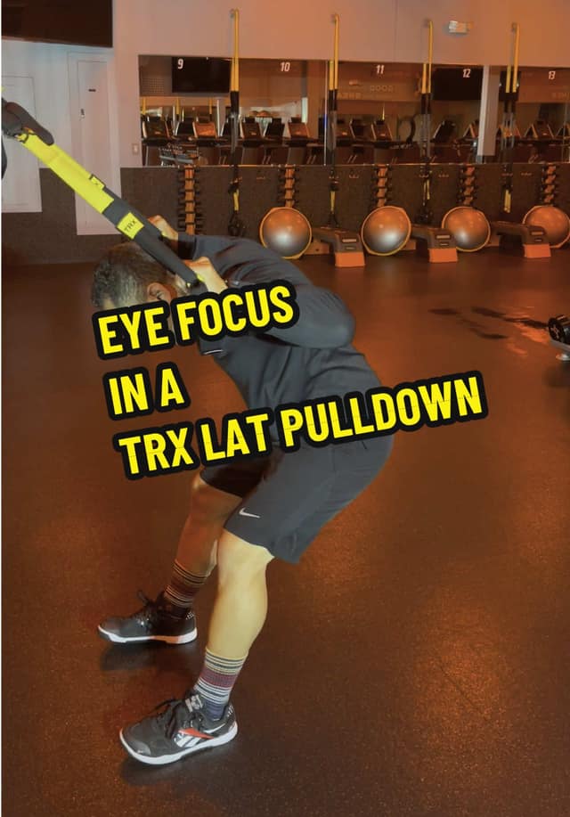 Eye Focus in a TRX Lat Pulldown The goal is to keep this a vertical pull TikTok preview