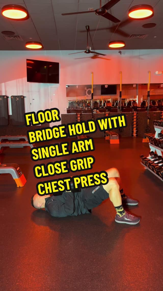 Floor Bridge Single-Arm Close-Grip Chest Press TikTok preview
