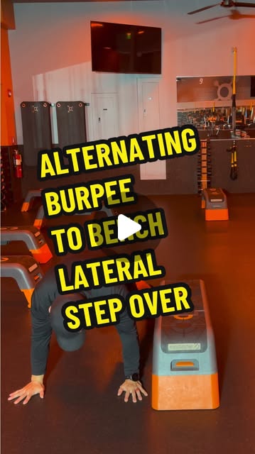 Alternating Burpee to Bench Lateral Step Over | OTF Exercise Directory